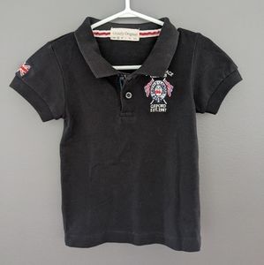 Black collared boat race polo t-shirt